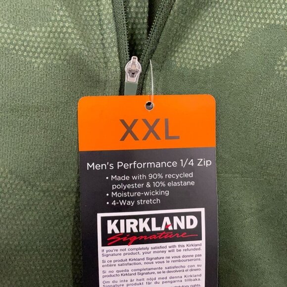 NEW Kirkland Signature Mens XXL Green 1/4 Zip Performance Camo Sweatshirt - Picture 6 of 7